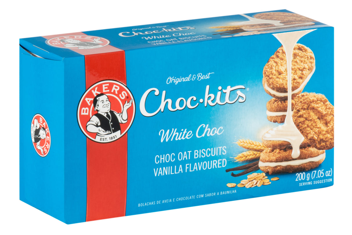 Bakers Choc-Kits White Chocolate Biscuits 200g