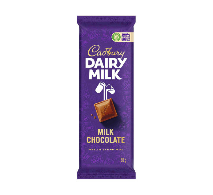 Cadbury Dairy Milk Slab Milk Chocolate 80g
