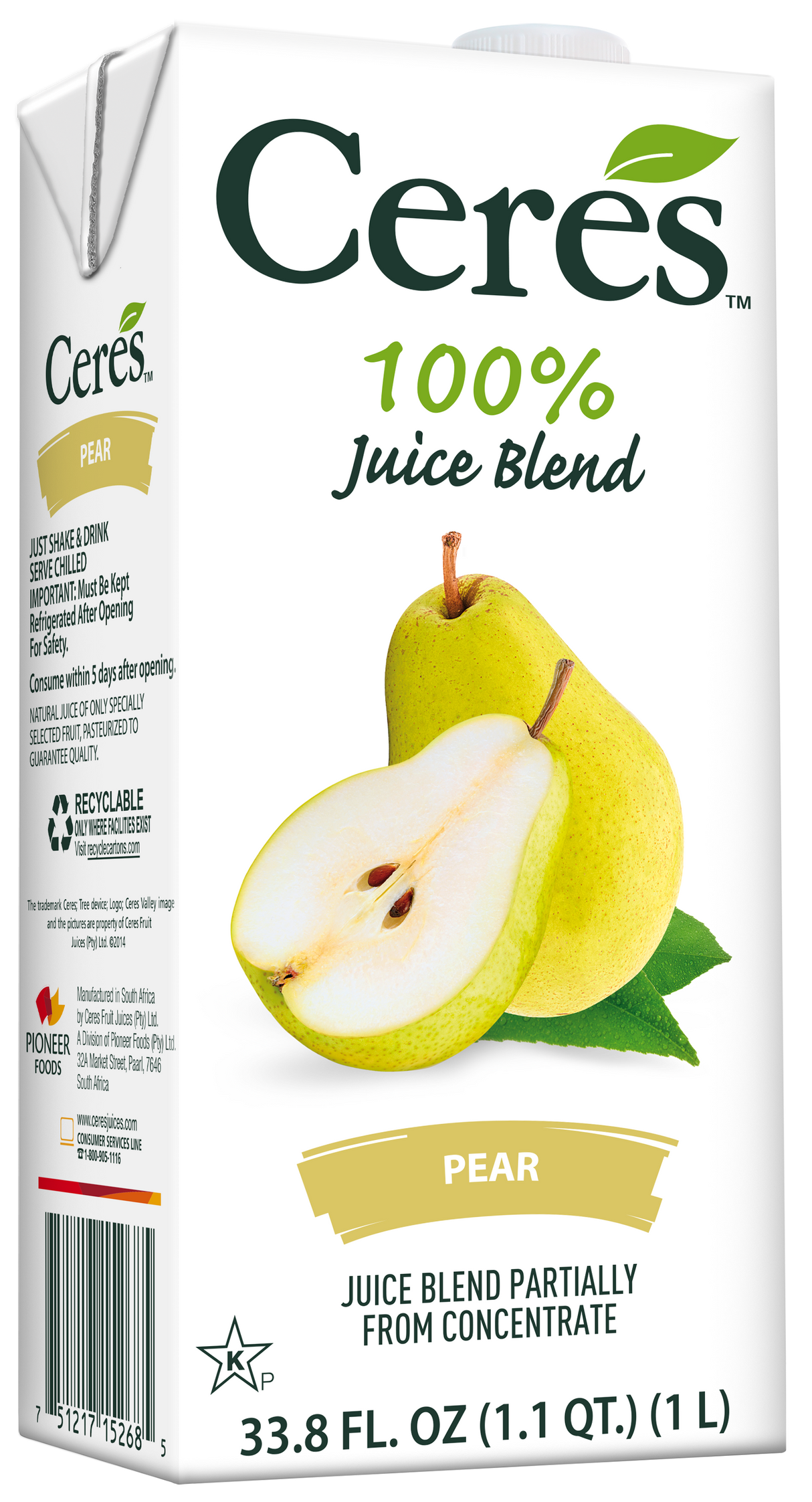 Ceres Pear Juice 1L